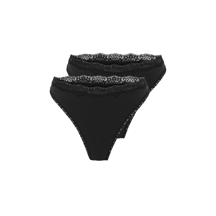 ONLY - 2-PAK TRUSSER - VICKY LACE CHEEKY BRIEF 15354410 - SORT