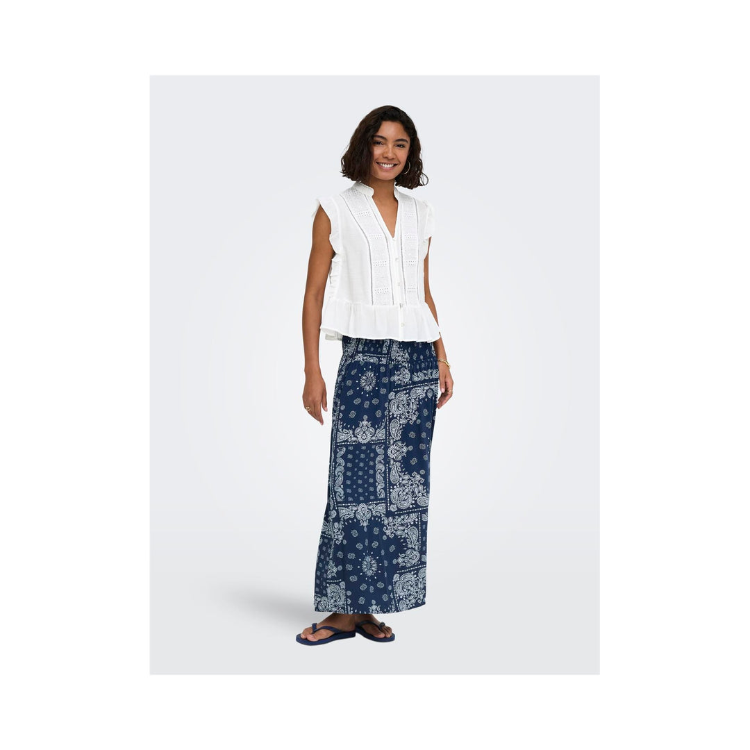 ONLY - TOP - HENNY -S/L FRILL BUTTON - 15374978 - HVID
