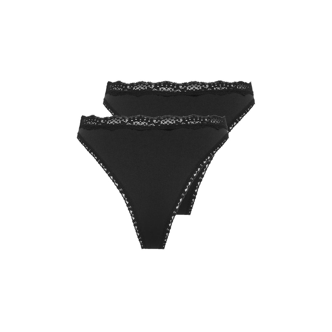 ONLY - 2-PAK TRUSSER - VICKY LACE CHEEKY BRIEF 15354410 - SORT