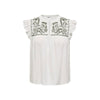 ONLY - TOP - VESTINE 15337374 - CLOUD DANCER/KALAMATA EMB.