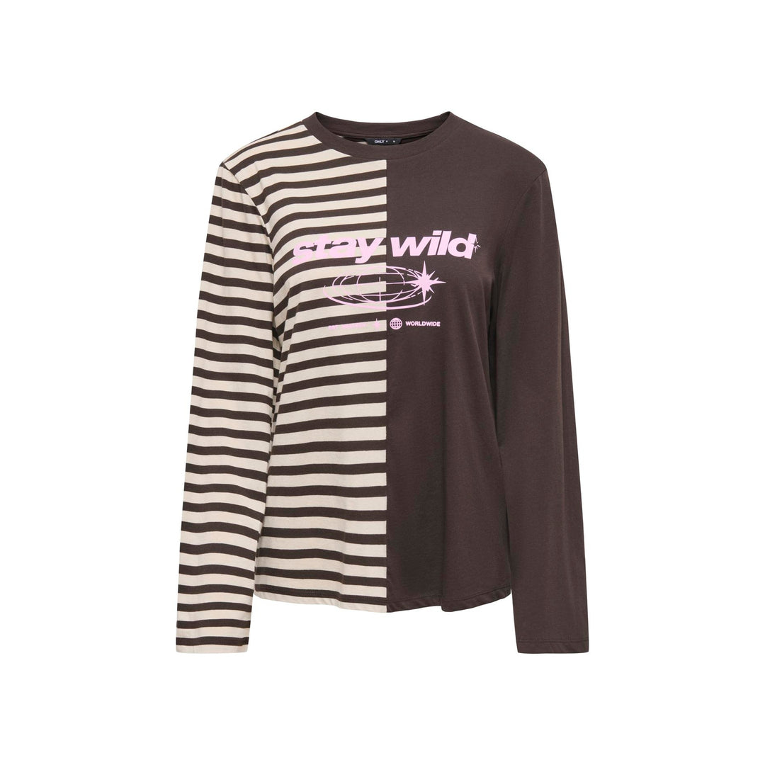 ONLY - T-SHIRT - AVA 15397922 - BLACK COFFEE