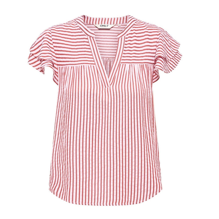 ONLY - TOP - BARI 15373812 - ROMANCE ROSE STRIPES/SPICE APPLE