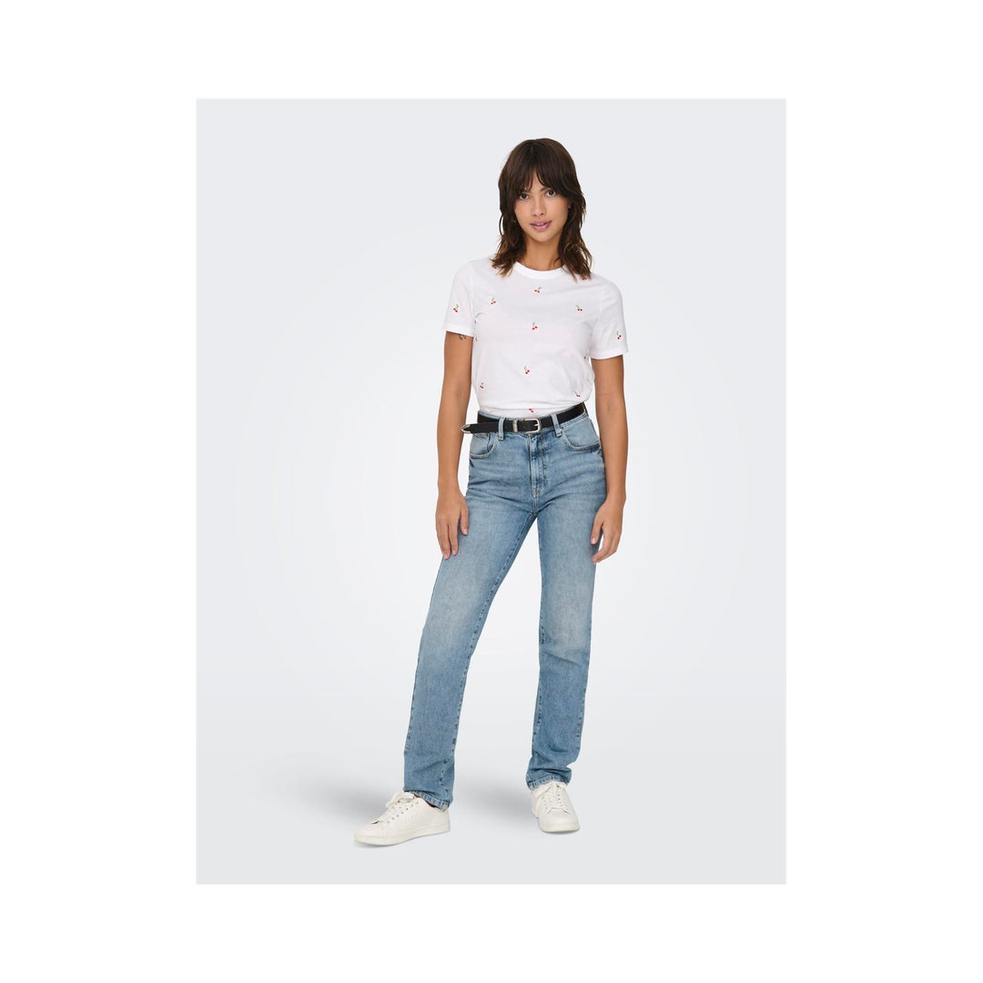 ONLY - T- SHIRT - KETTY 15288473 - BRIGHT WHITE/CHERRIES