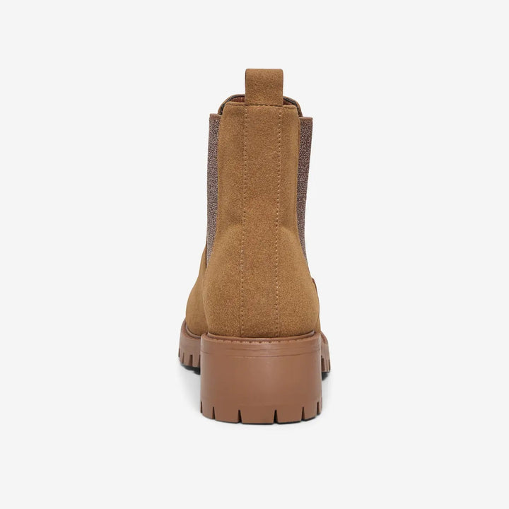 ONLY - STØVLE - ZOE NUBUCK PU - 15356864 - COGNAC DETAIL MACH LUREX