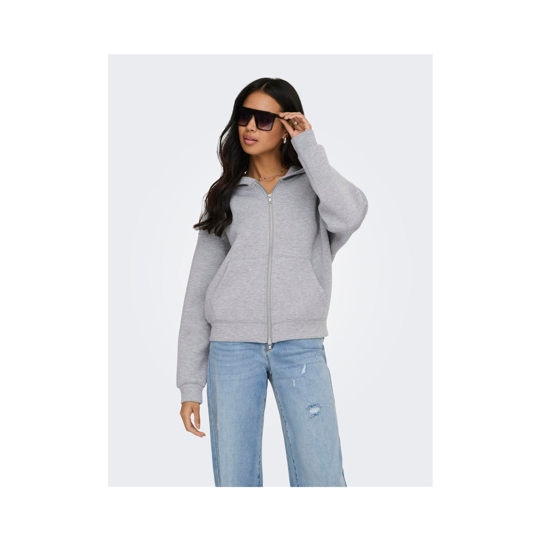 ONLY - ZIP HOODIE - NAOMI 15383142 - LIGHT GREY MELANGE
