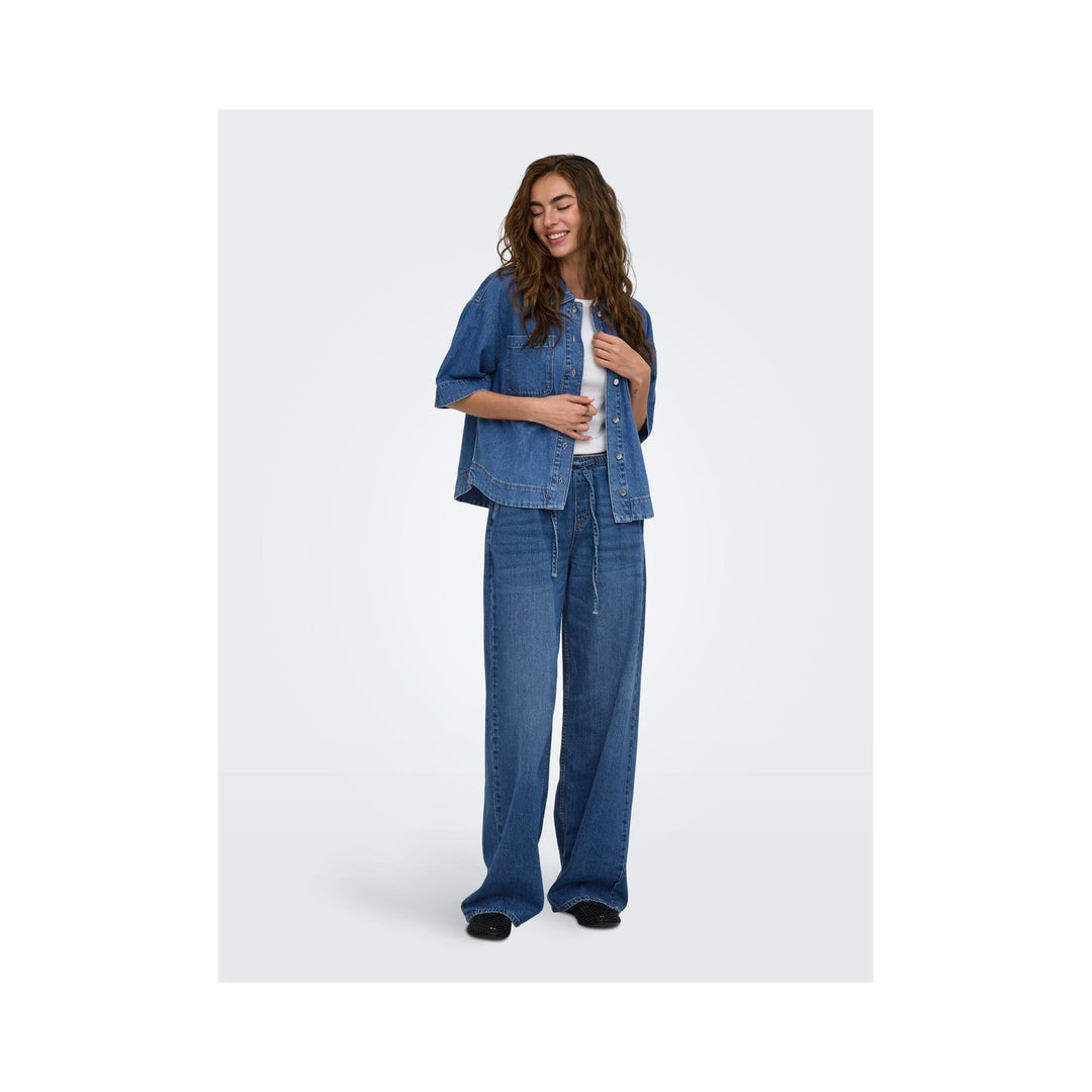ONLY - SKJORTE - CLEO LIFE 15377240 - MEDIUM BLUE DENIM