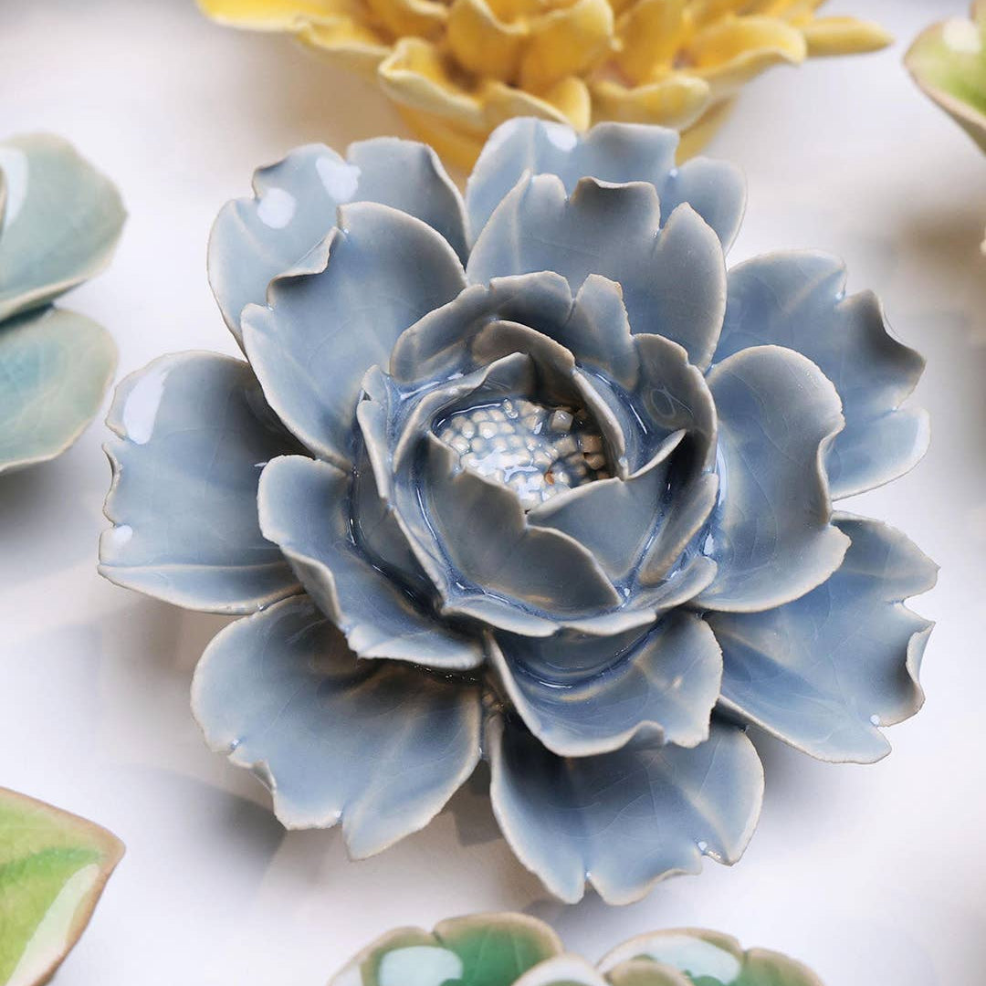 CHIVE CERAMICS - KERMIK VÆGBLOMST - PASTEL BLUE ROSE