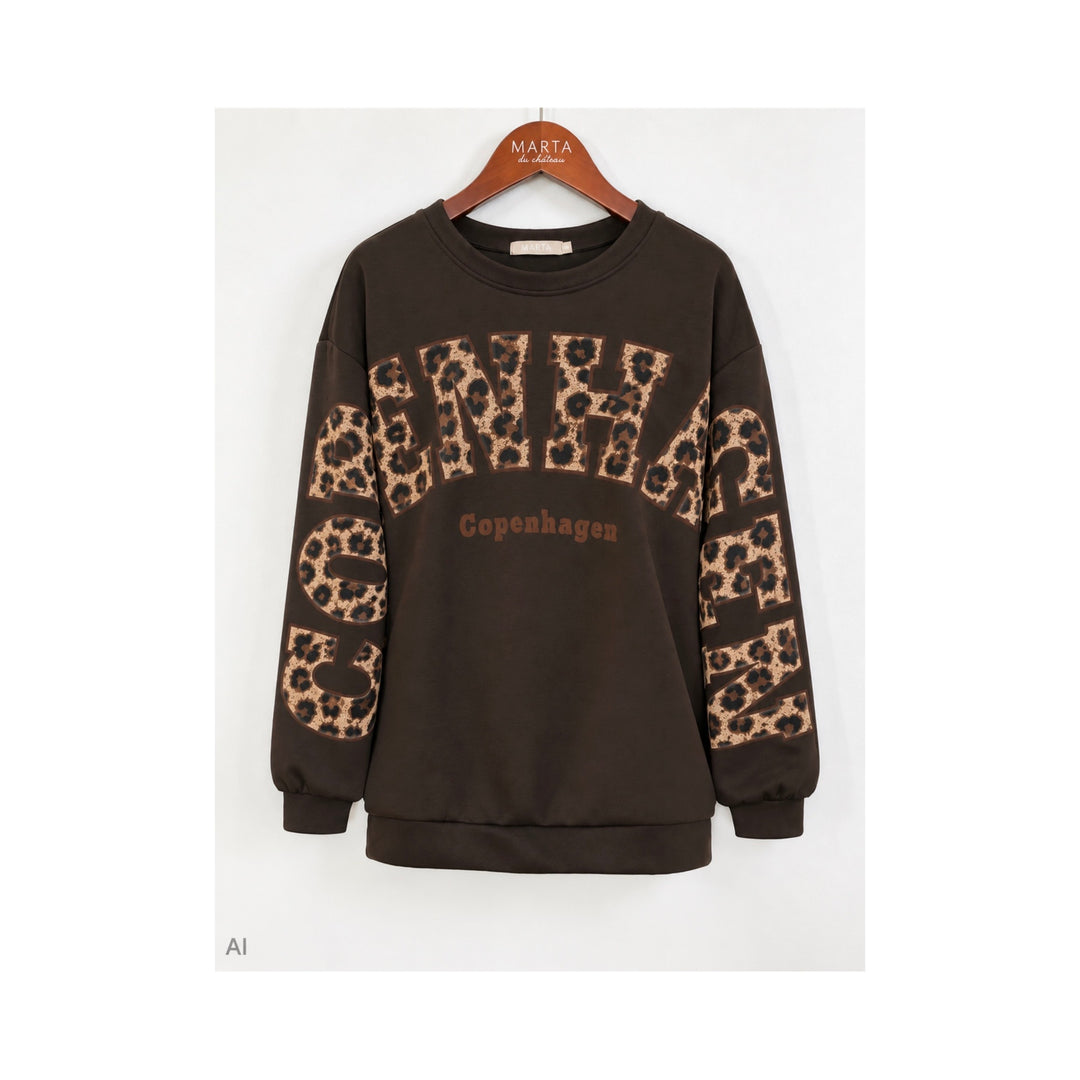 MARTA DU CHATEAU - SWEATSHIRT - SEVILLA 22659LEO - MORO/LEO