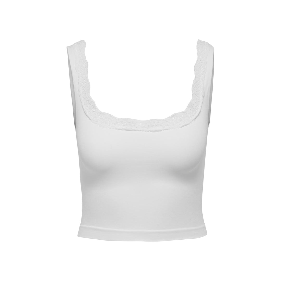 ONLY - TOP - VICKY LACE 15354408 - BRIGHT WHITE