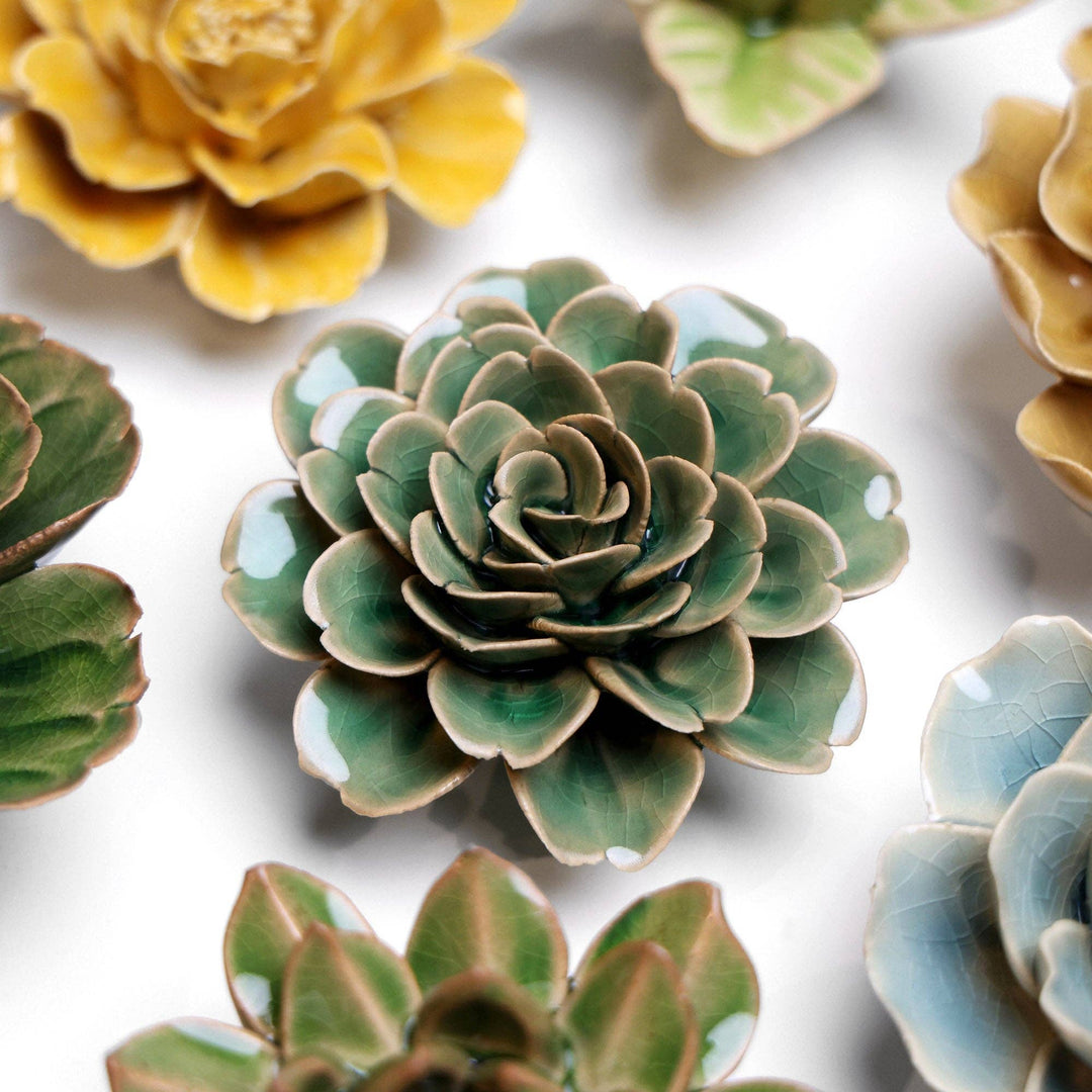 CHIVE CERAMICS - KERAMIK VÆGBLOMST - BOHO GREEN ROSE