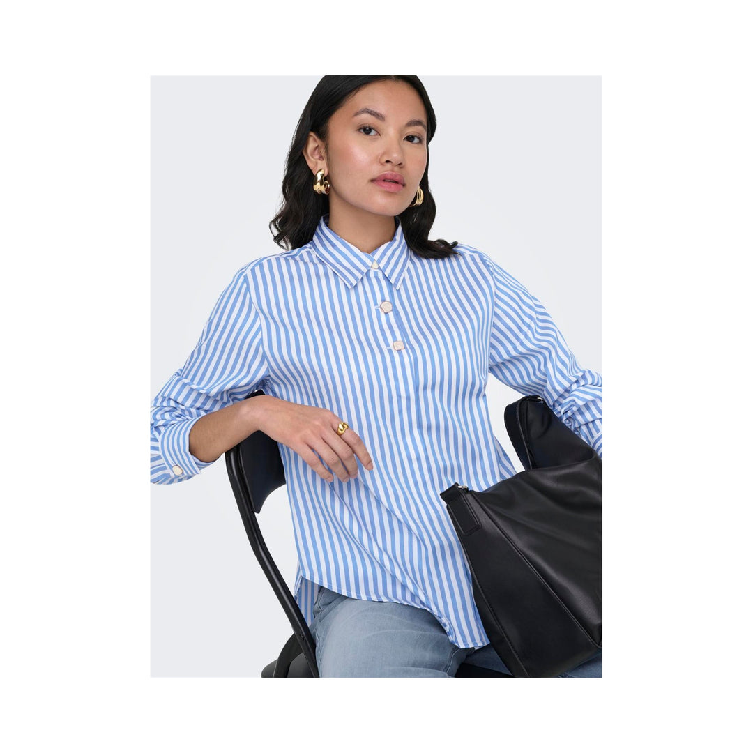 ONLY - SKJORTE - LYRA OREGON 15369914 - CLOUD DANCER/PROVENCE STRIPES