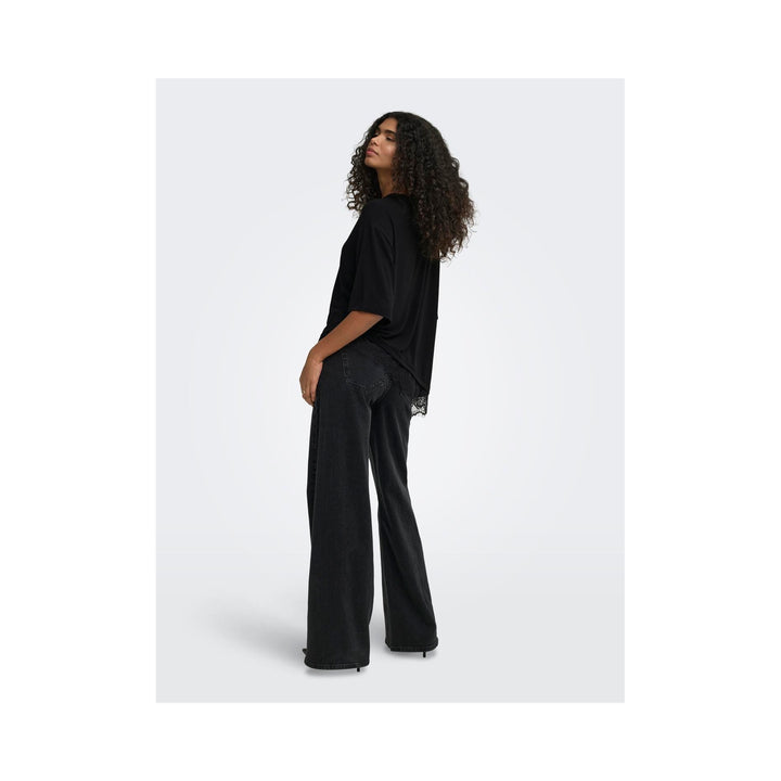 ONLY - T-SHIRTS - GLAMOUR SS LACE - 15391753 - BLACK