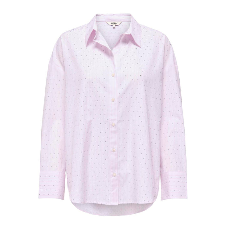 ONLY - SKJORTE - OREGON ALVA RHINESTONE 15348536 - PIROUETTE STRIPES/PINK A BOO