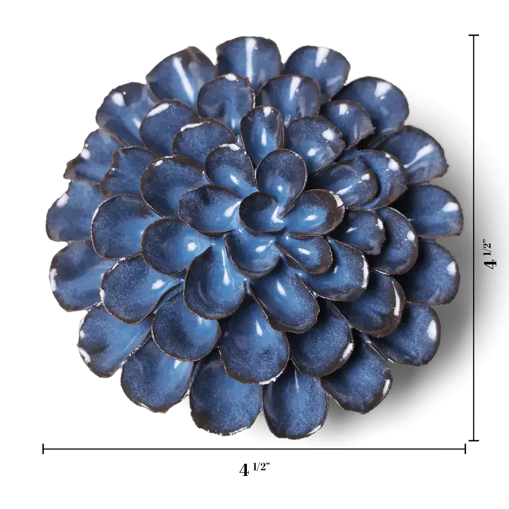 CHIVE CERAMICS - KERAMISK VÆGBLOMST - BLÅ NOIR POMPON DAHLIA