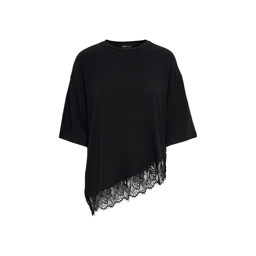 ONLY - T-SHIRTS - GLAMOUR SS LACE - 15391753 - BLACK