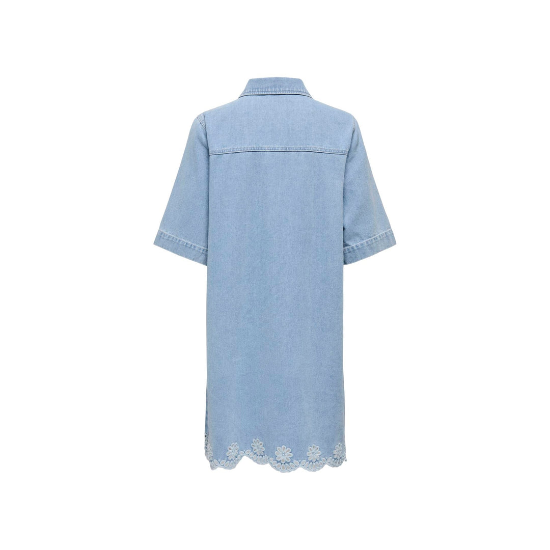 ONLY - KJOLE - BELLE HALF PLACKET 15376112 - LIGHT BLUE DENIM