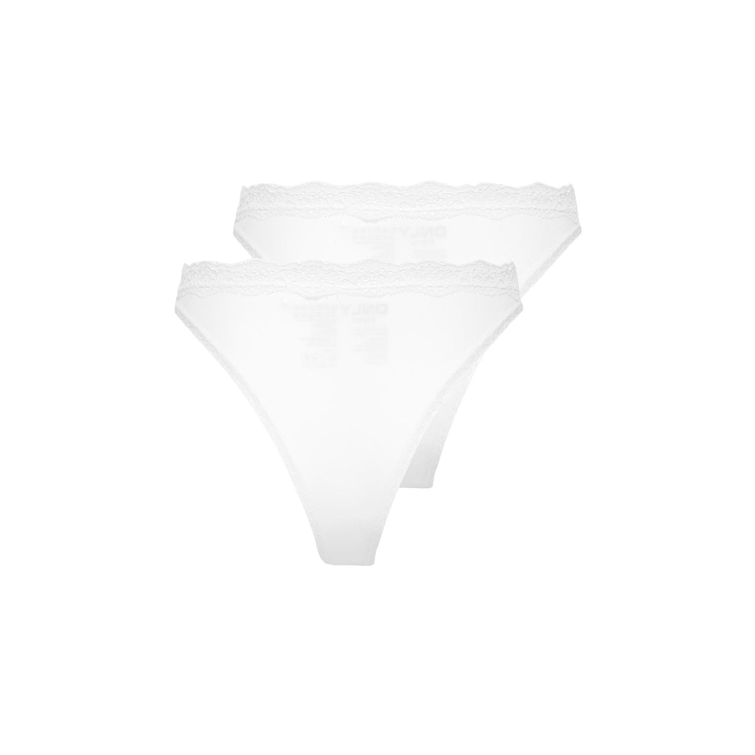 ONLY - 2-PAK TRUSSER - VICKY LACE CHEEKY BRIEF 15354410 - BRIGHT WHITE