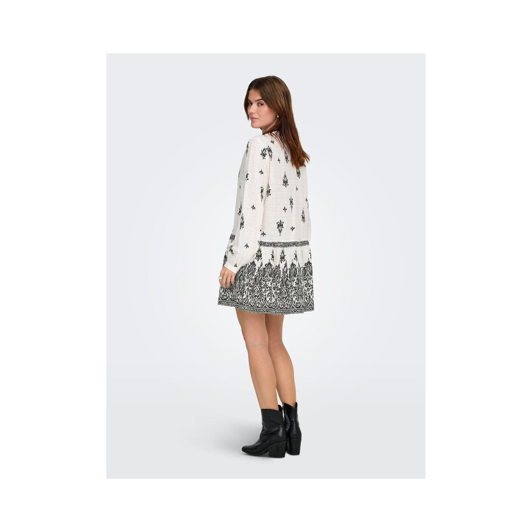 ONLY - KJOLE - ALMA 15367921 - CLOUD DANCER/BLACK ALMA PRINT