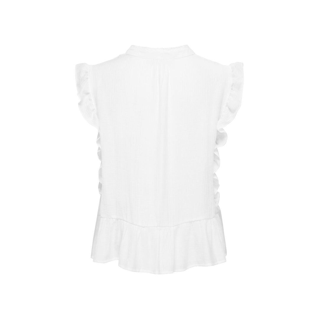 ONLY - TOP - HENNY -S/L FRILL BUTTON - 15374978 - HVID