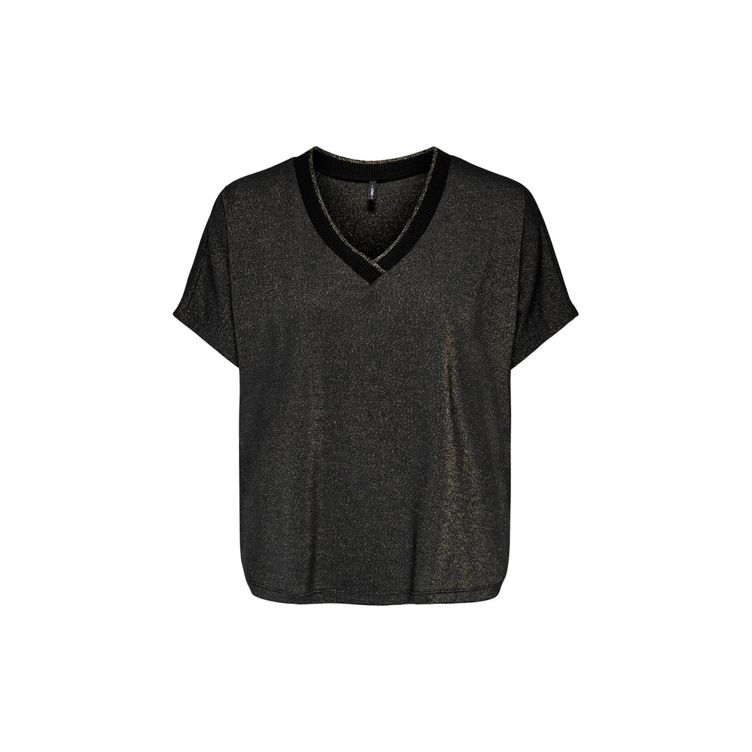 ONLY - T-SHIRT - MIRANDA 15333431 - BLACK/GOLD LUREX