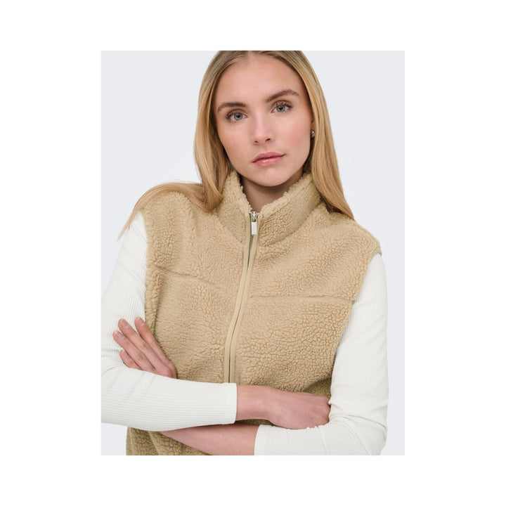 ONLY - VEST - BABY TEDDY HIGH ZIP VEST 15379000 - CORNSTALK