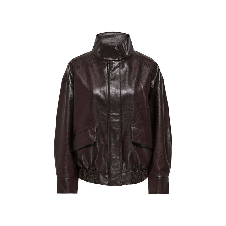 ONLY - BOMBERJAKKE - JULIA FAUX LEATHER 15373024 - CHOCOLATE TORTE
