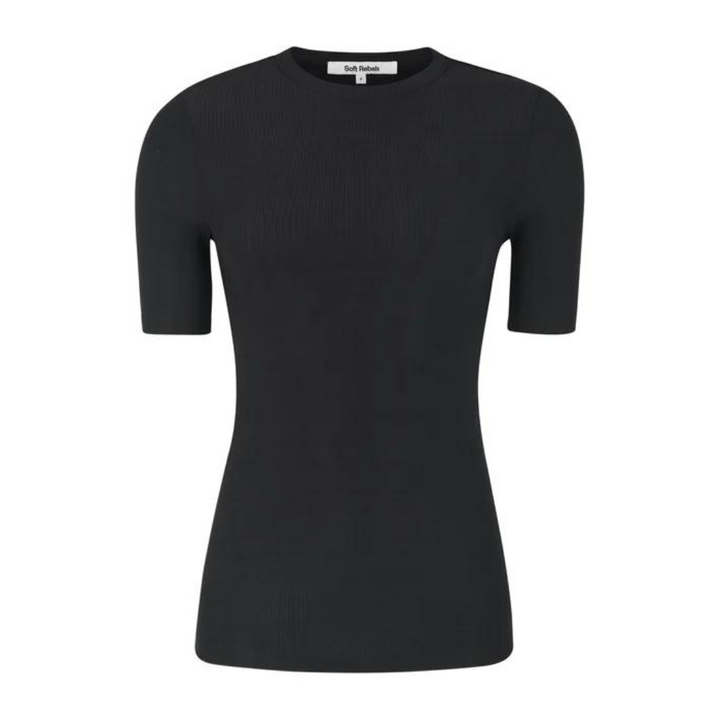 SOFT REBELS - T-SHIRT - FENJA SR423-302 - SORT