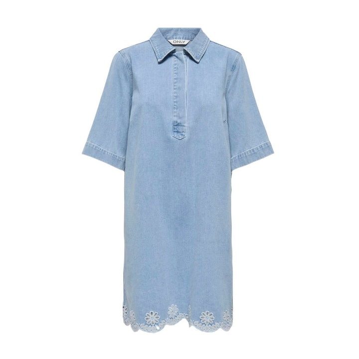 ONLY - KJOLE - BELLE HALF PLACKET 15376112 - LIGHT BLUE DENIM