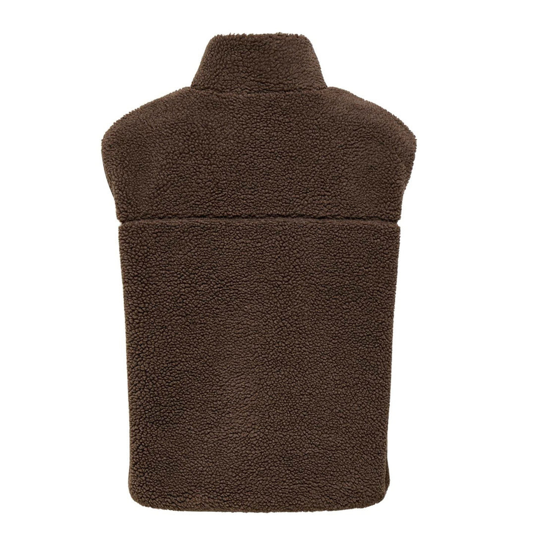 ONLY - VEST - BABY TEDDY HIGH ZIP VEST 15379000 - CHOCOLATE MARTINI