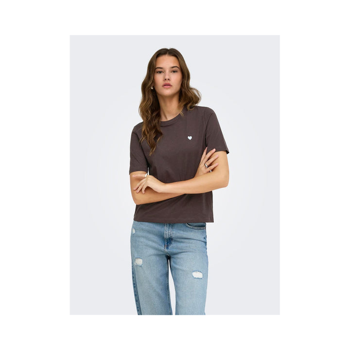 ONLY - T-SHIRT - HAPPY 15370117 - COFFEE BEAN
