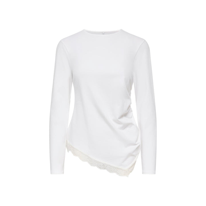 ONLY - BLUSE - LIVE LOVE RUCHING 15385111 - CLOUD DANCER/LACE
