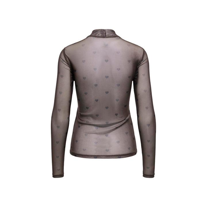 ONLY - MESHBLUSE - ERICA LIFE - 15141298 - COFFEE BEAN/BLACK HEART