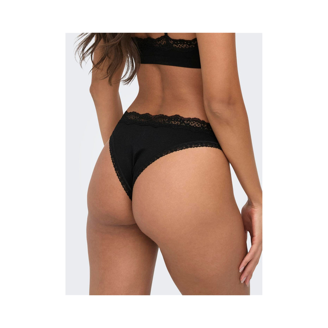 ONLY - 2-PAK TRUSSER - VICKY LACE CHEEKY BRIEF 15354410 - SORT