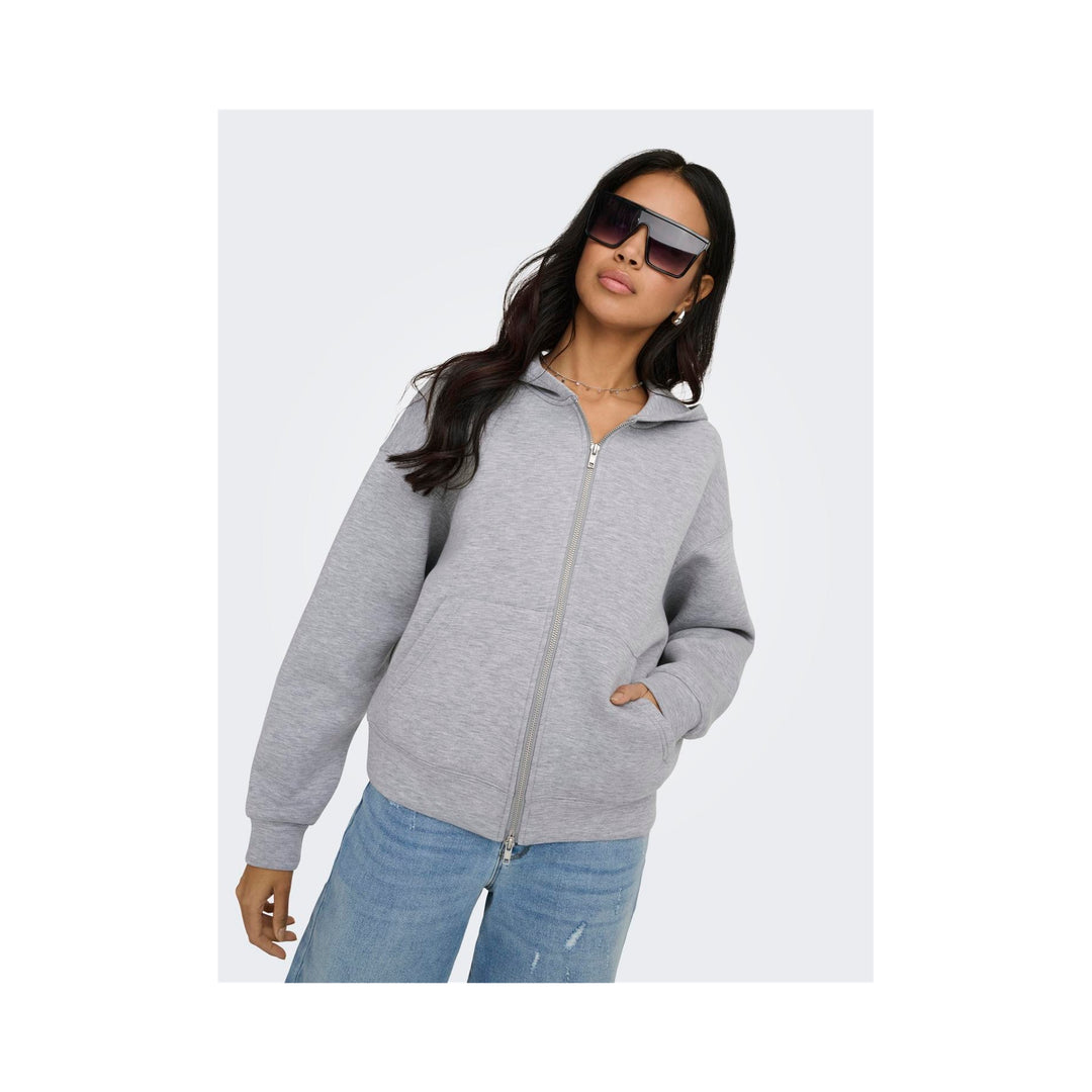 ONLY - ZIP HOODIE - NAOMI 15383142 - LIGHT GREY MELANGE