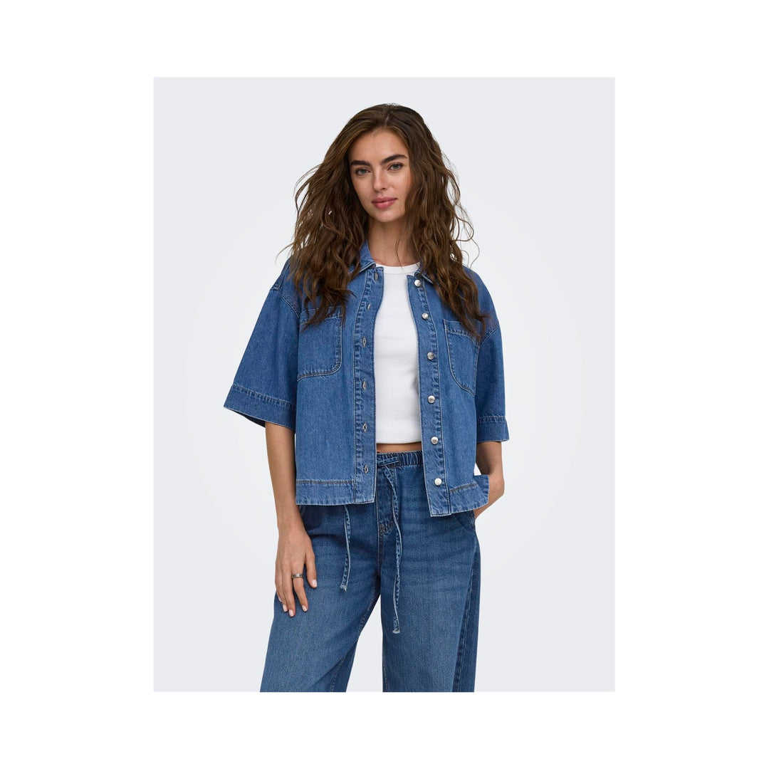 ONLY - SKJORTE - CLEO LIFE 15377240 - MEDIUM BLUE DENIM