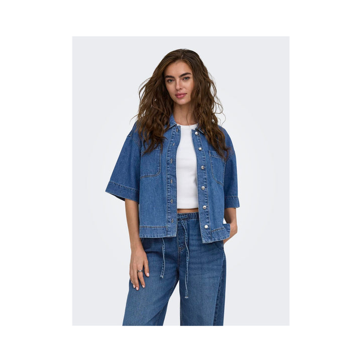 ONLY - SKJORTE - CLEO LIFE 15377240 - MEDIUM BLUE DENIM