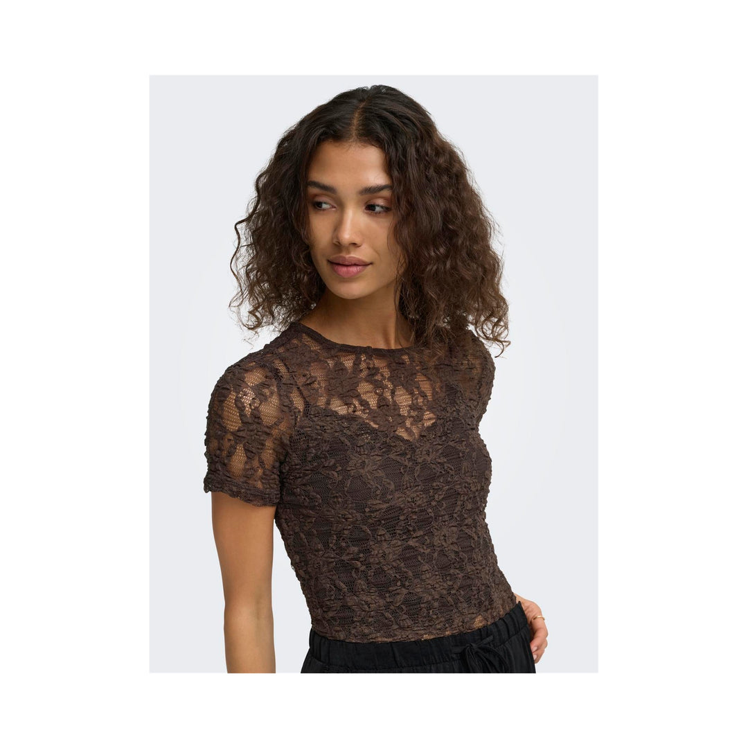ONLY - TOP - ALBA 15388953 - SEAL BROWN