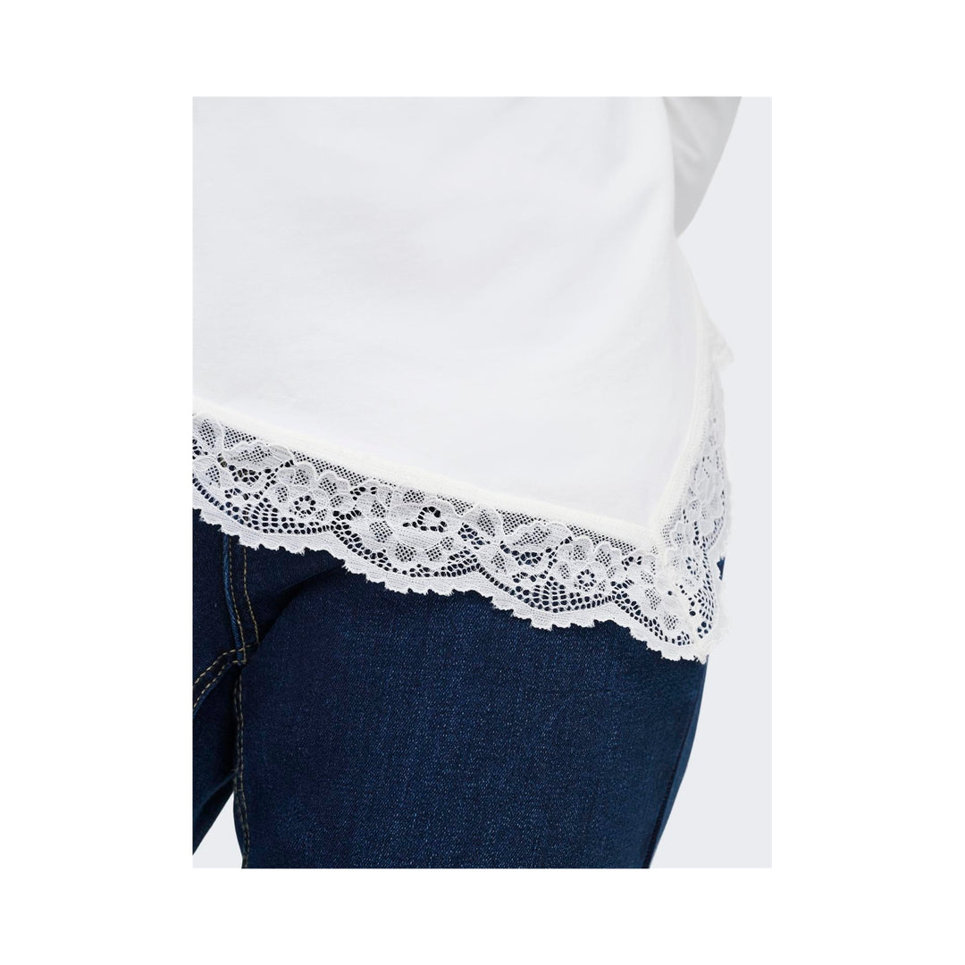 ONLY - BLUSE - LIVE LOVE RUCHING 15385111 - CLOUD DANCER/LACE