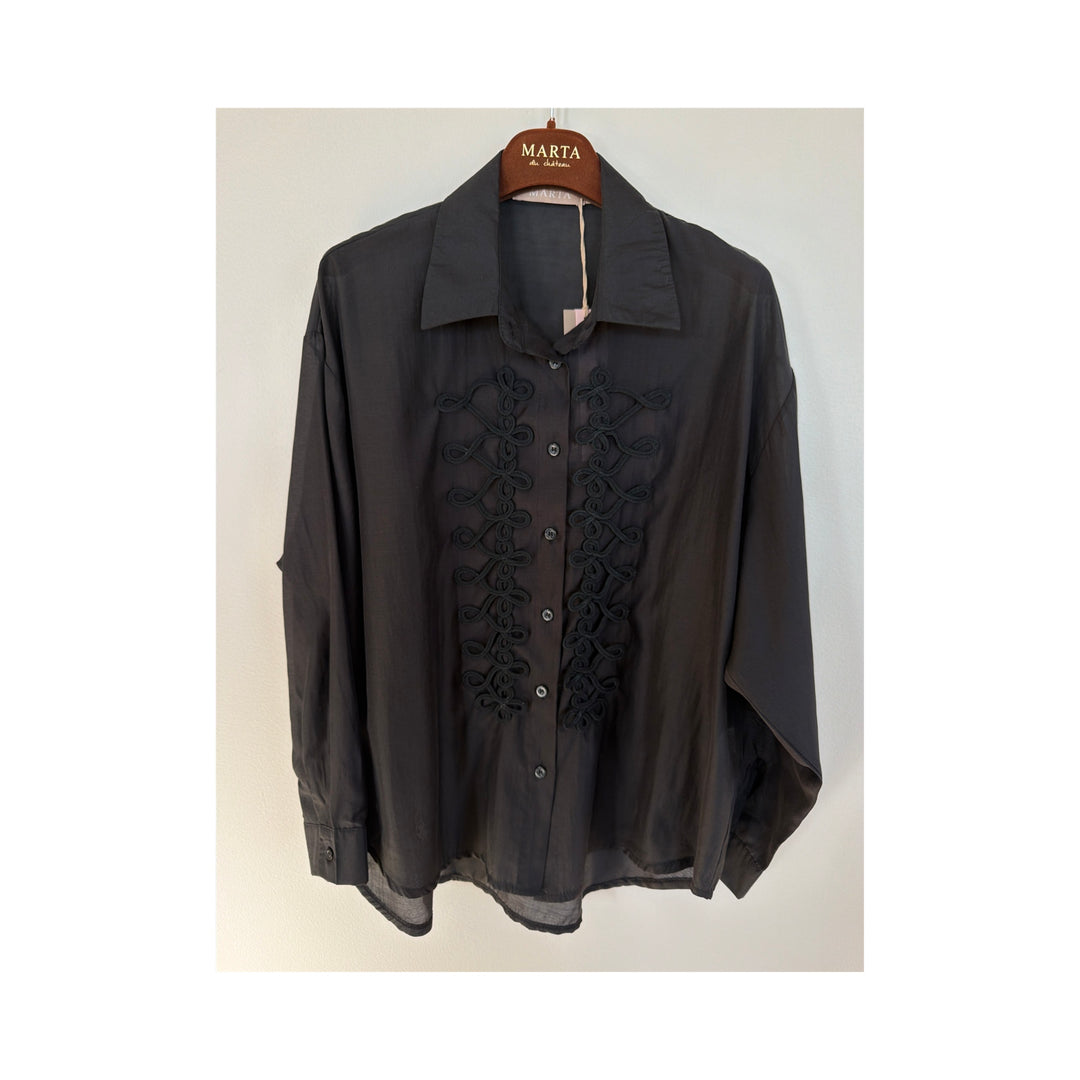 MARTA DU CHATEAU - SKJORTE - SECRET 68974 - BLACK