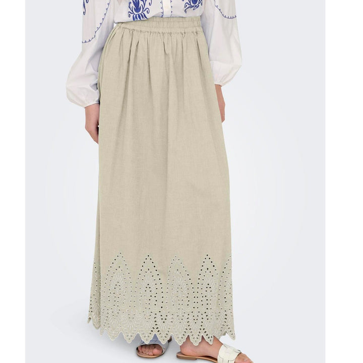 ONLY - NEDERDEL - TULUM 15343177 - OLIVE GRAY/BRIGHT WHITE EMBROIDERY