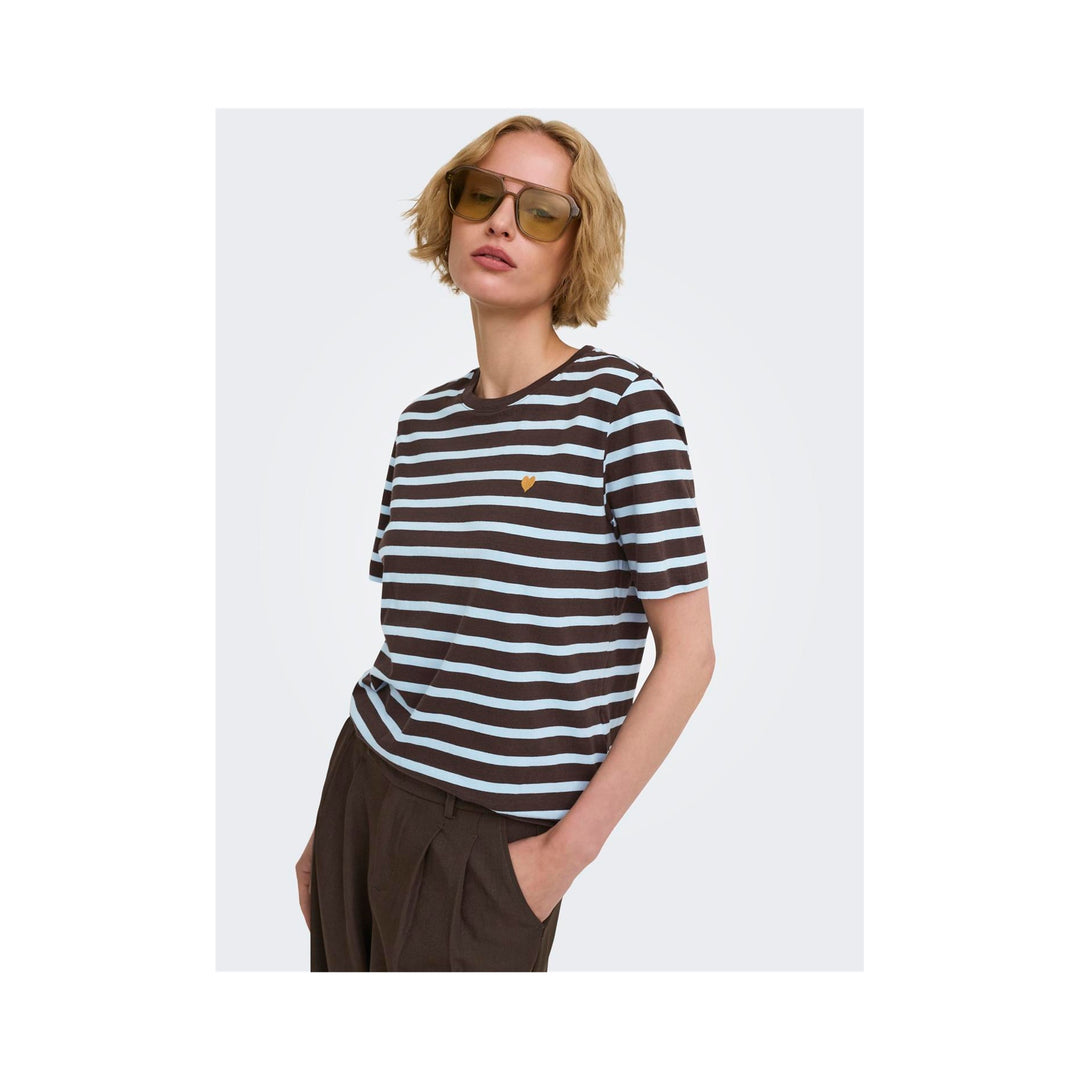 ONLY - T-SHIRT - HAPPY 15370117 - COFFEE BEAN