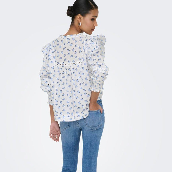 ONLY - BLUSE - IDRIS 15368843 - CASHMERE BLUE/MINI FLORAL