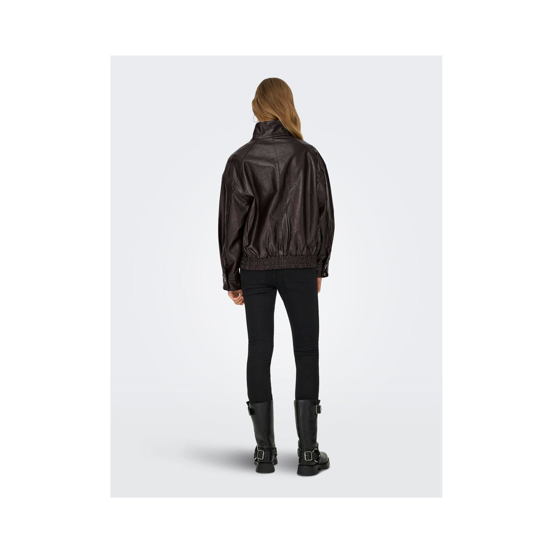 ONLY - BOMBERJAKKE - JULIA FAUX LEATHER 15373024 - CHOCOLATE TORTE
