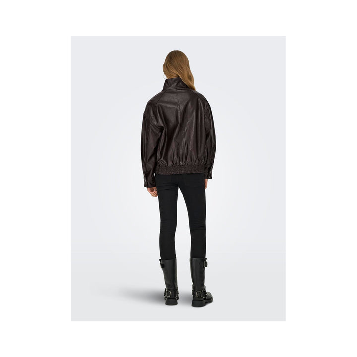ONLY - BOMBERJAKKE - JULIA FAUX LEATHER 15373024 - CHOCOLATE TORTE