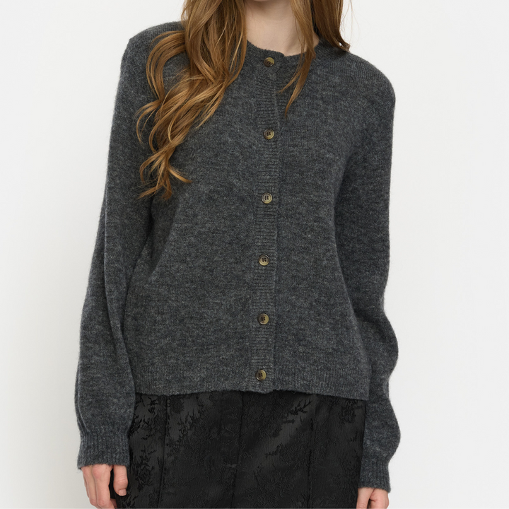 SOFT REBELS - CARDIGAN - ALLISON SRX2112-200 - MEDIUM GREY MELANGE