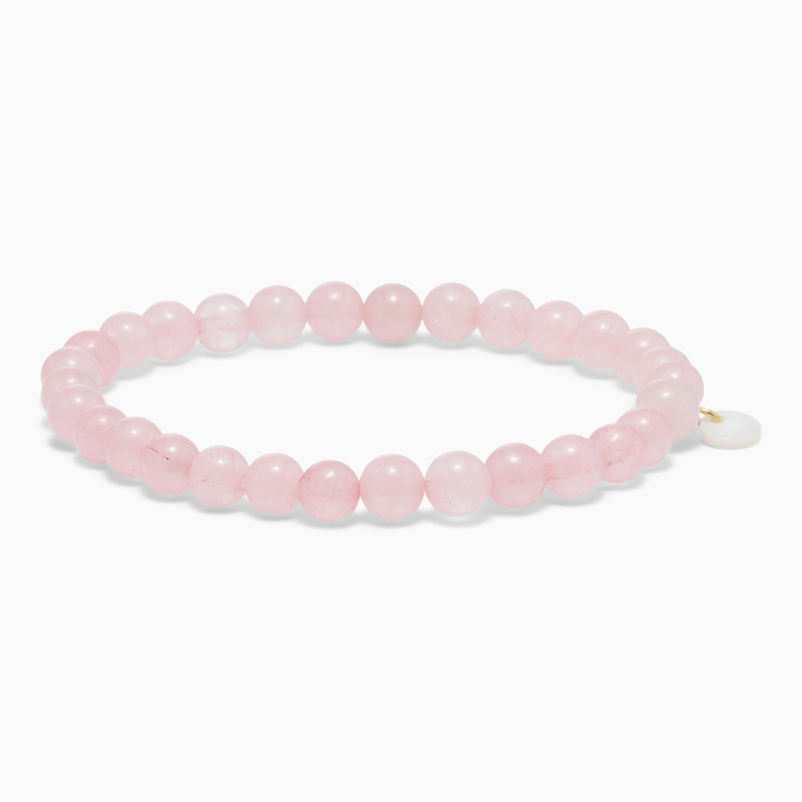 SOÏ - KRYSTAL ARMBÅND - ROSAKVARTS 6 MM.