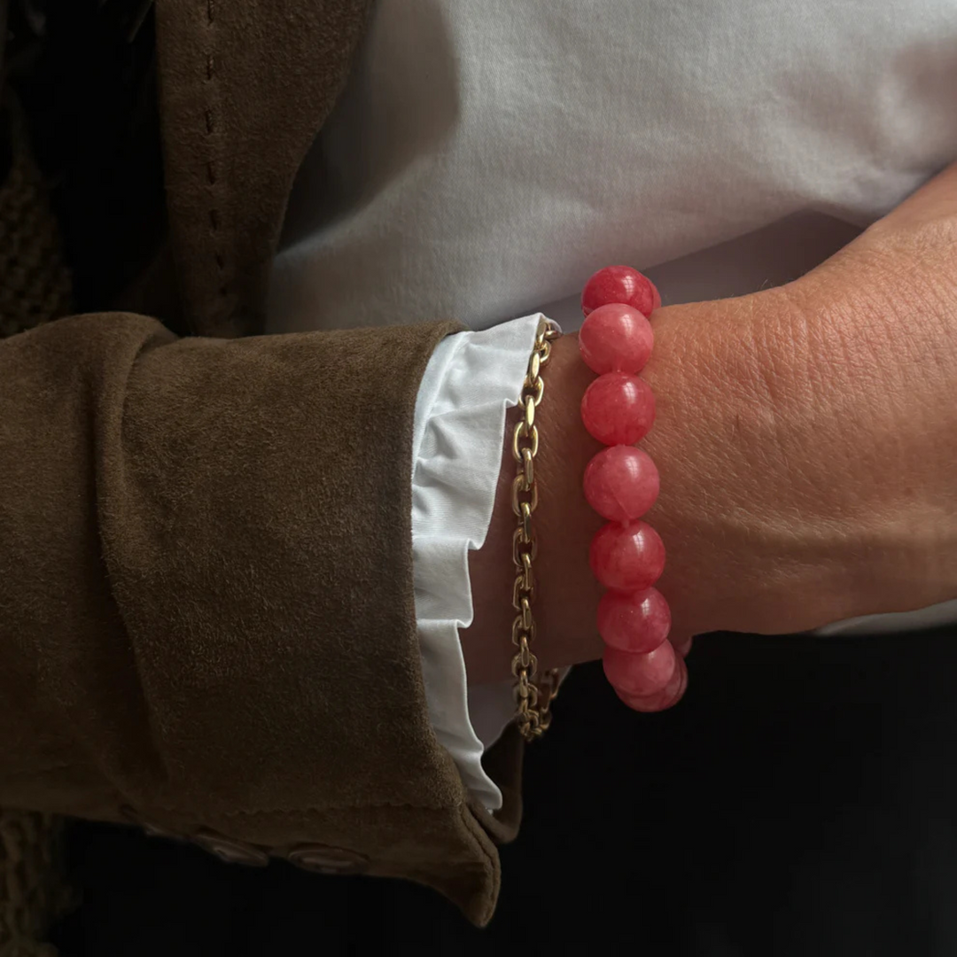 SOÏ - KRYSTAL ARMBÅND - CHUNKY REDSTONE QUARTZ 12 MM.
