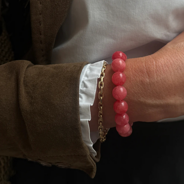 SOÏ - KRYSTAL ARMBÅND - CHUNKY REDSTONE QUARTZ 12 MM.