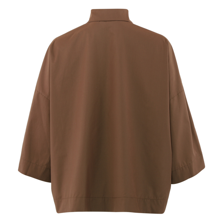 CONTINUE - SKJORTE - KLARA 15122 - BROWN/GOLD BUTTONS