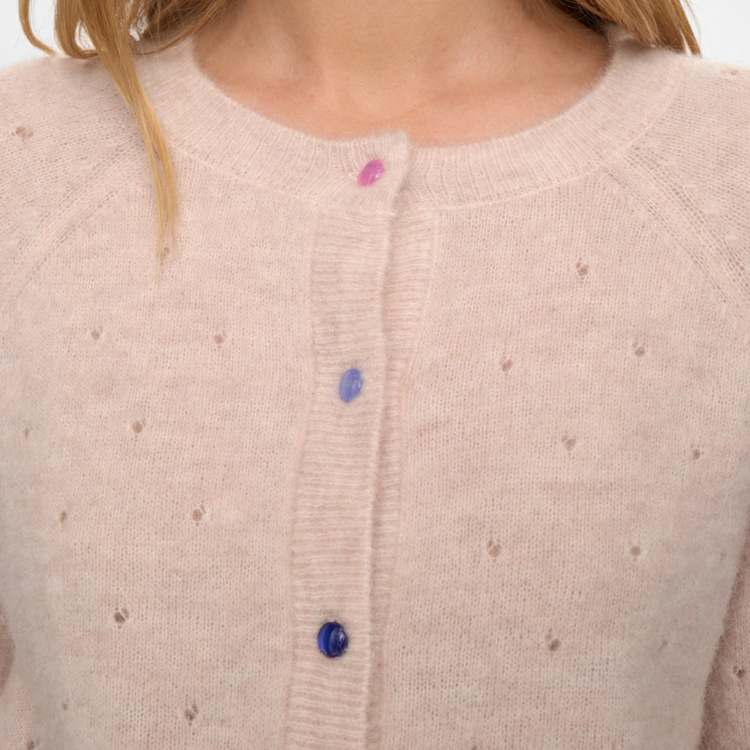 NÜMPH - CARDIGAN - RIETTO POINTELLE 706352 - MUSHROOM